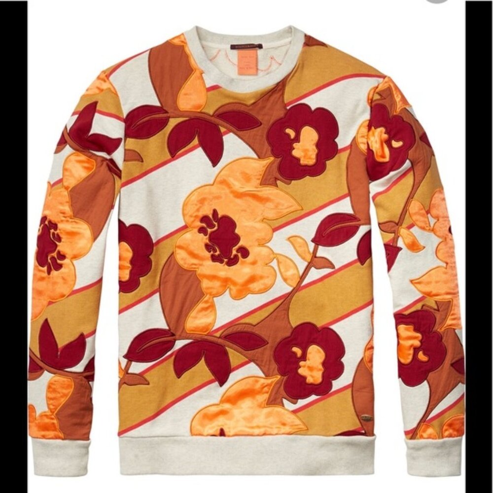 NWT Scotch & Soda Multicolored Floral Sweatshirt Medium